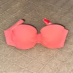 Victoria Secret Coral Bandeau Bikini Top Size 34C